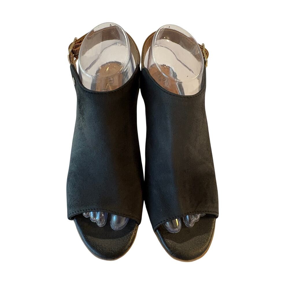 Eurosoft Cidra Women's Black & Tan Peep Toe Slingback Sandals size 8 - Picture 8 of 10